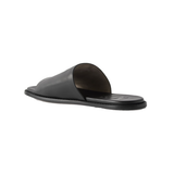 LOEWE PAULAS IBIZA LOGO-DEBOSSED LEATHER SLIDERS IN BLACK