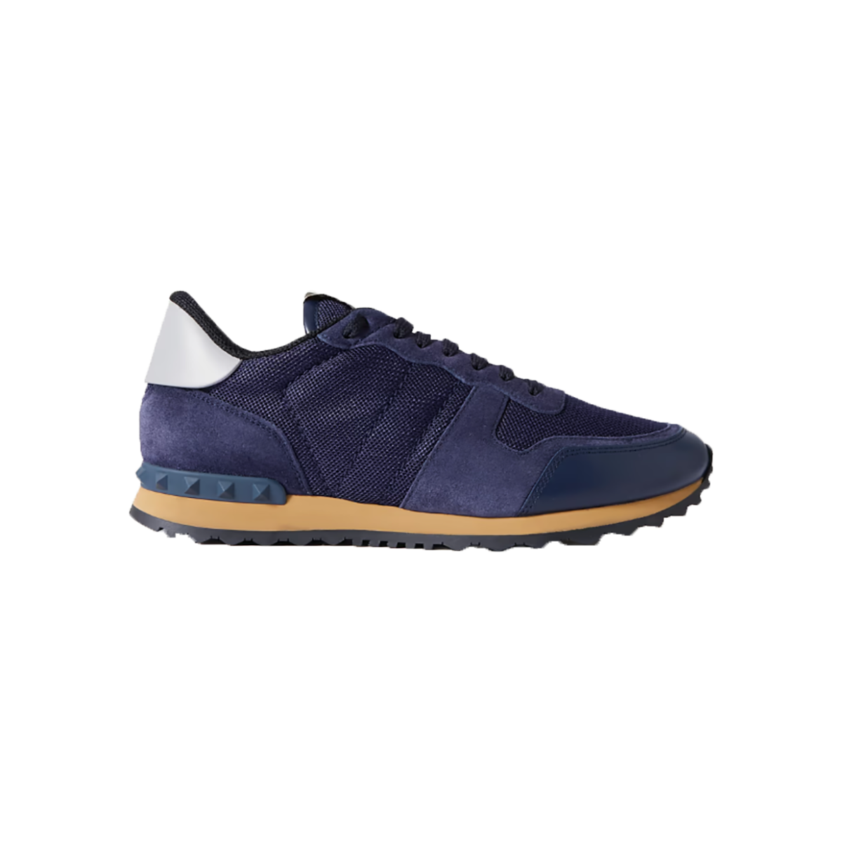 VALENTINO ROCKRUNNER SUEDE LEATHER AND MESH TRAINERS IN BLUE