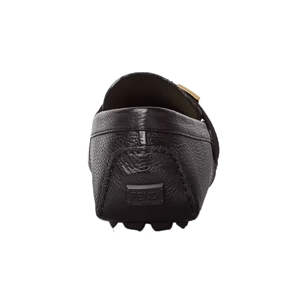 FENDI FF SQUARED DRIVERS LEATHER SHOES IN BLACK