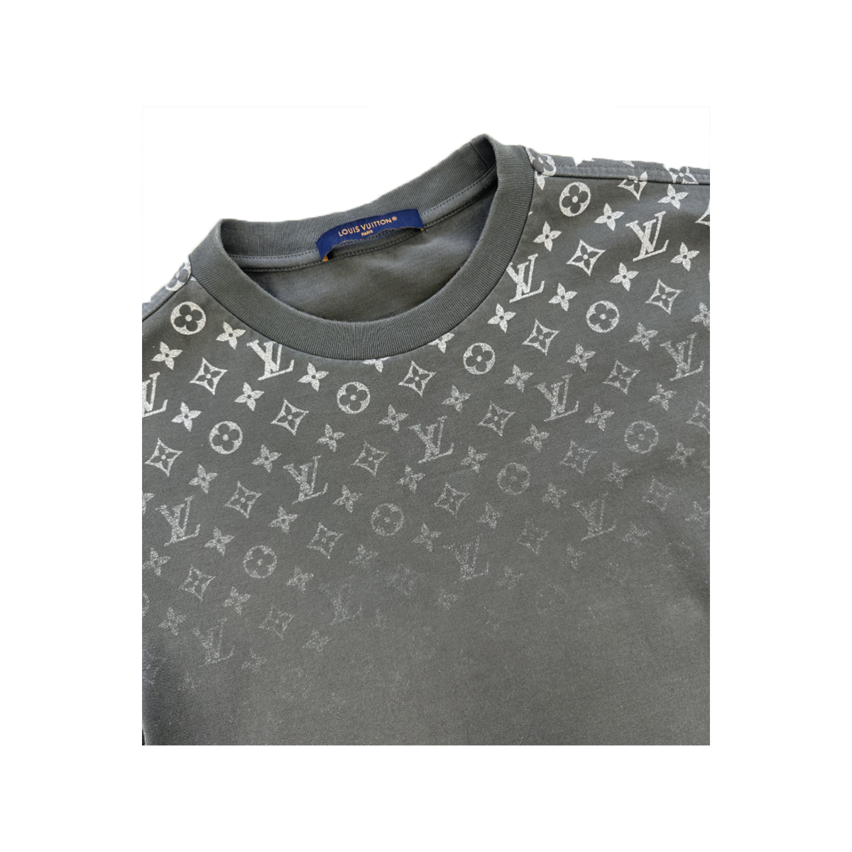 PRELOVED LOUIS VUITTON GRADIENT LOGO T-SHIRT IN GREY