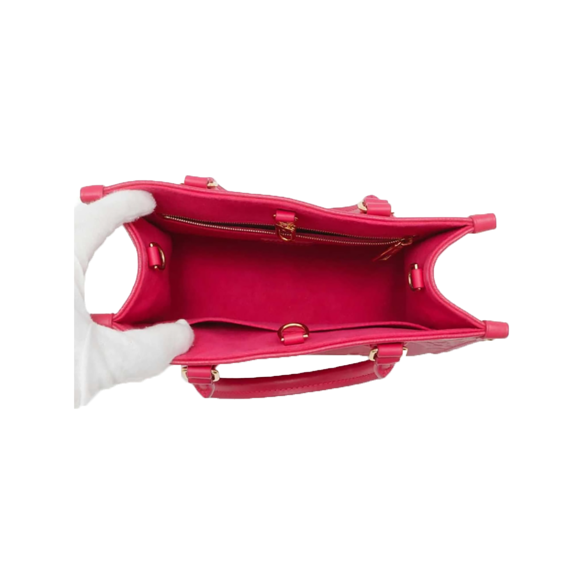 LOUIS VUITTON MONOGRAM EMPREINTE ON THE GO PM IN PINK