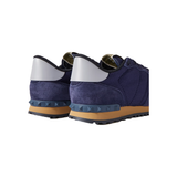 VALENTINO ROCKRUNNER SUEDE LEATHER AND MESH TRAINERS IN BLUE