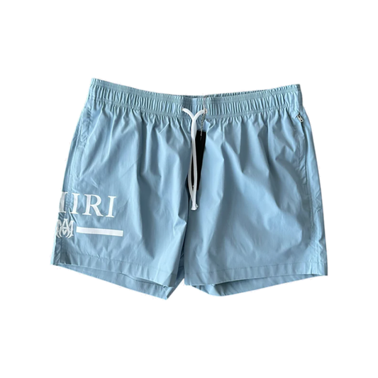 AMIRI MA BAR LOGO SWIM SHORTS IN BLUE