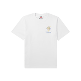 CASABLANCA DIAMOND COLUMN LOGO T-SHIRT IN WHITE