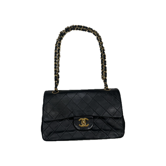 PRELOVED CHANEL DOUBLE FLAP WITH GOLD HARDWEAR IN BLACK
