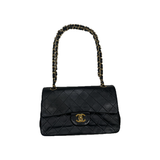 PRELOVED CHANEL DOUBLE FLAP WITH GOLD HARDWEAR IN BLACK