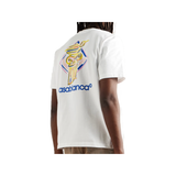 CASABLANCA DIAMOND COLUMN LOGO T-SHIRT IN WHITE