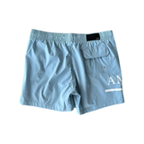 AMIRI MA BAR LOGO SWIM SHORTS IN BLUE