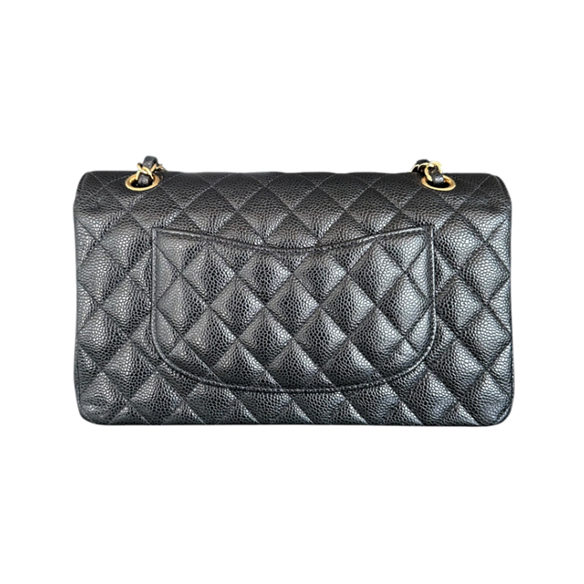 CHANEL BLACK CAVIAR QUILTED MEDIUM FLAP BAG