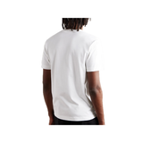STONE ISLAND LOGO APPLIQUED COTTON T-SHIRT IN WHITE