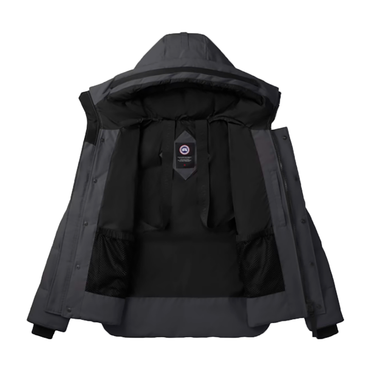 CANADA GOOSE MAC MILLAN PARKA ICONIC BADGE IN GRAPHITE