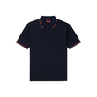 GUCCI LOGO EMBROIDERED COTTON POLO IN NAVY BLUE