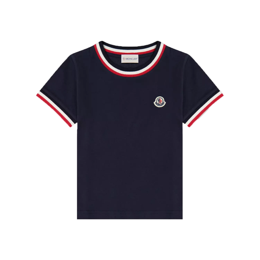 MONCLER LOGO T-SHIRT IN NAVY BLUE