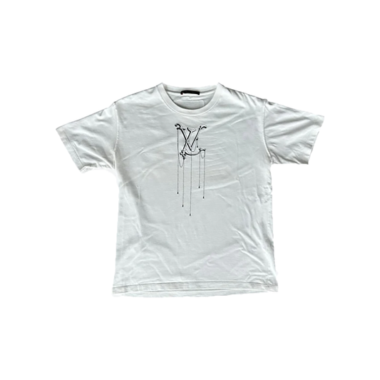 PRELOVED LOUIS VUITTON PENDANT LOGO T-SHIRT IN WHITE