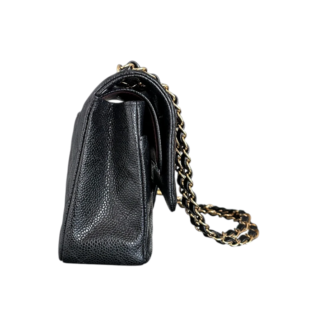 CHANEL BLACK CAVIAR QUILTED MEDIUM FLAP BAG