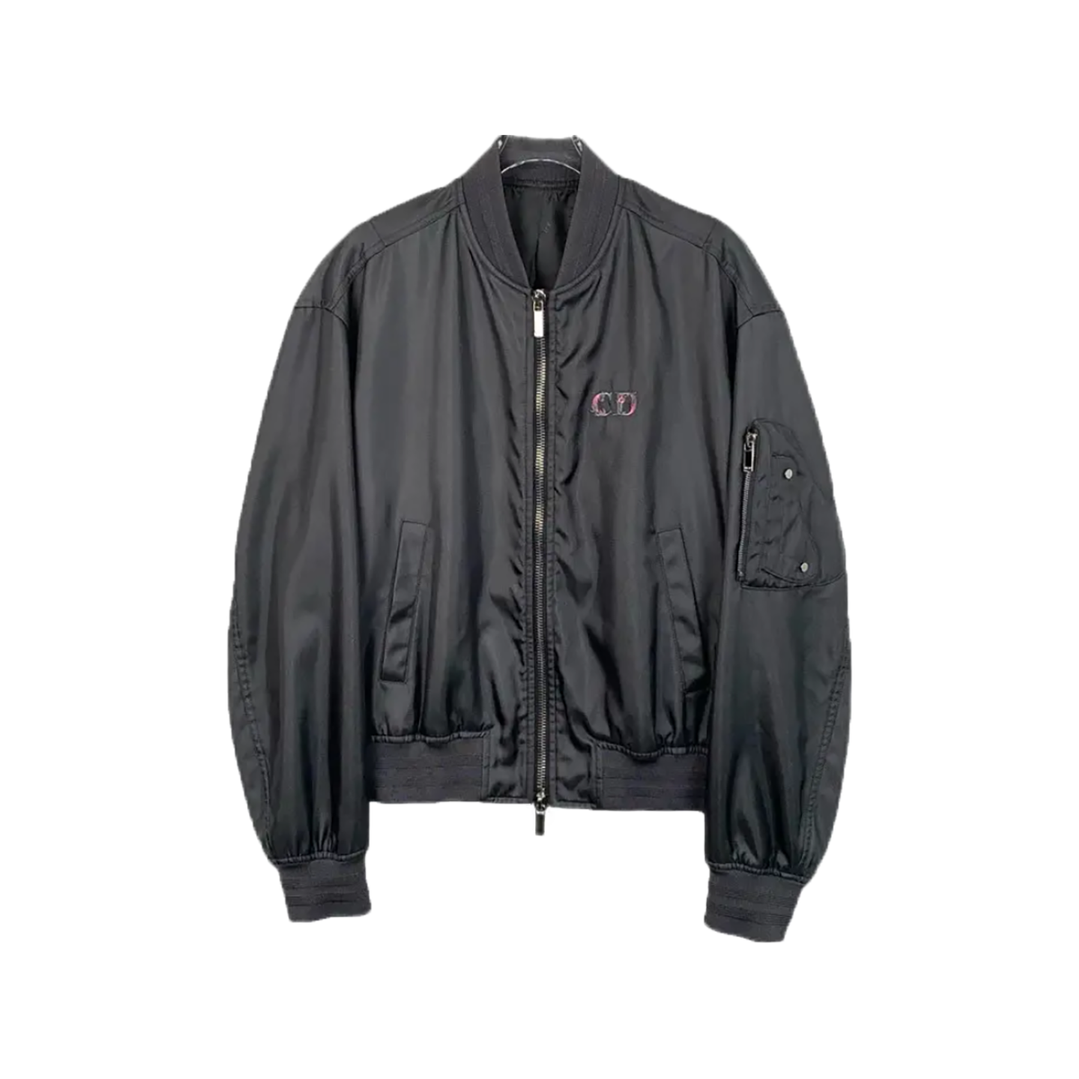 DIOR FLORAL PRINT LOGO BOMBER IN GREY