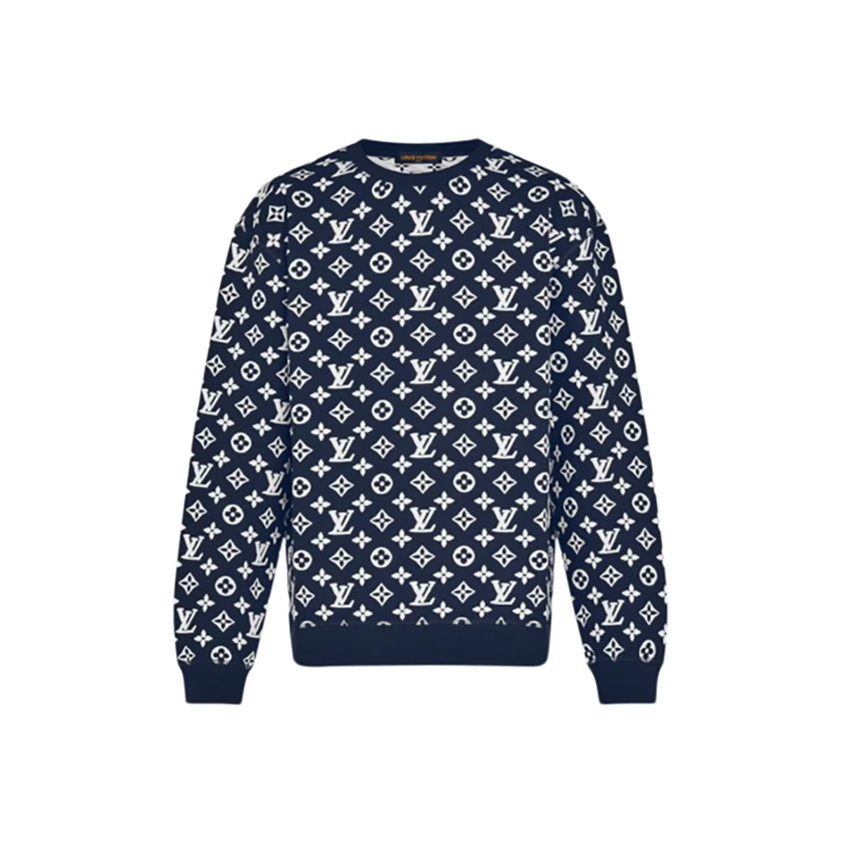 LOUIS VUITTON MONOGRAM SWEATER IN WHITE/NAVY