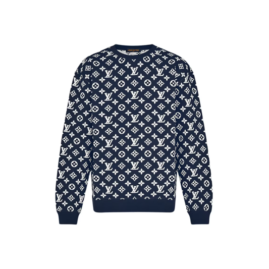 LOUIS VUITTON MONOGRAM SWEATER IN WHITE/NAVY