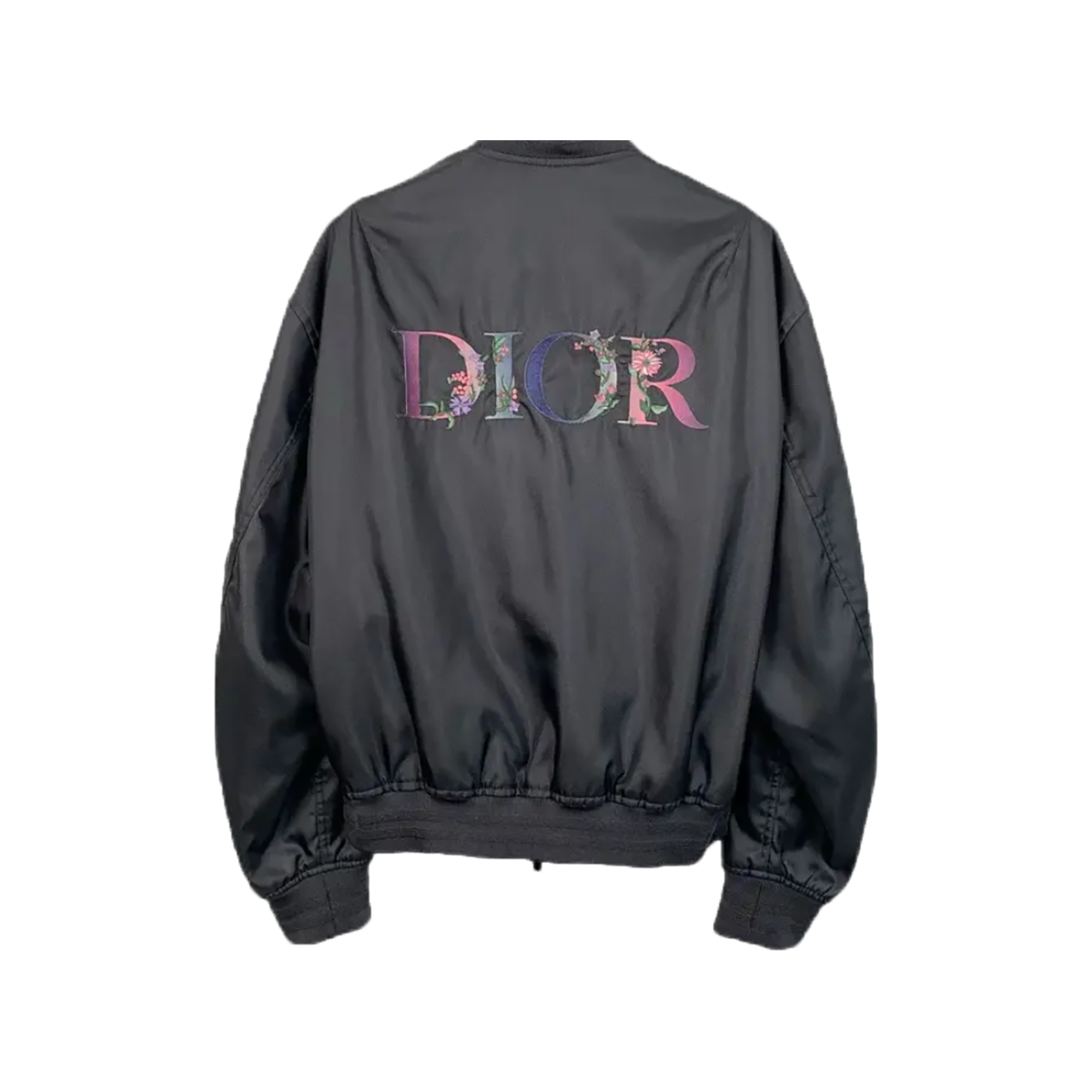 DIOR FLORAL PRINT LOGO BOMBER IN GREY