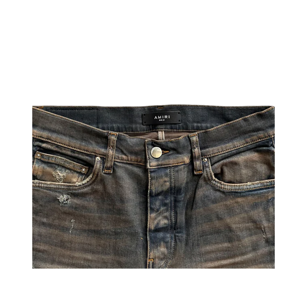 AMIRI DARK INDIGO PLAID PATCH MX1 JEANS