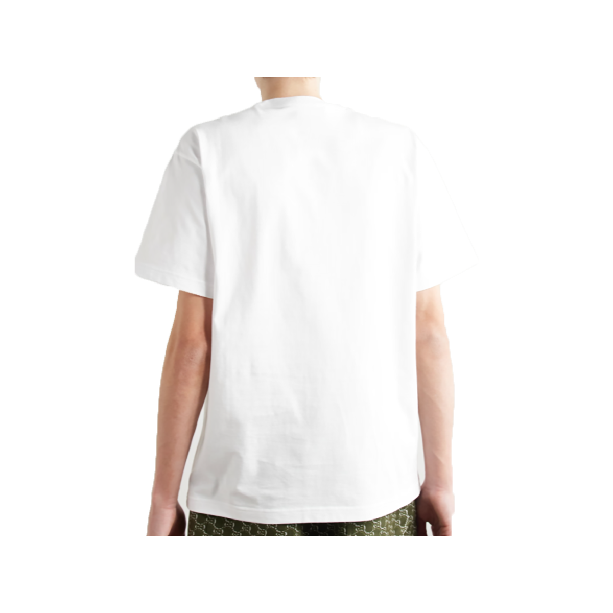 GUCCI LOGO-EMBROIDERED COTTON T-SHIRT IN WHITE