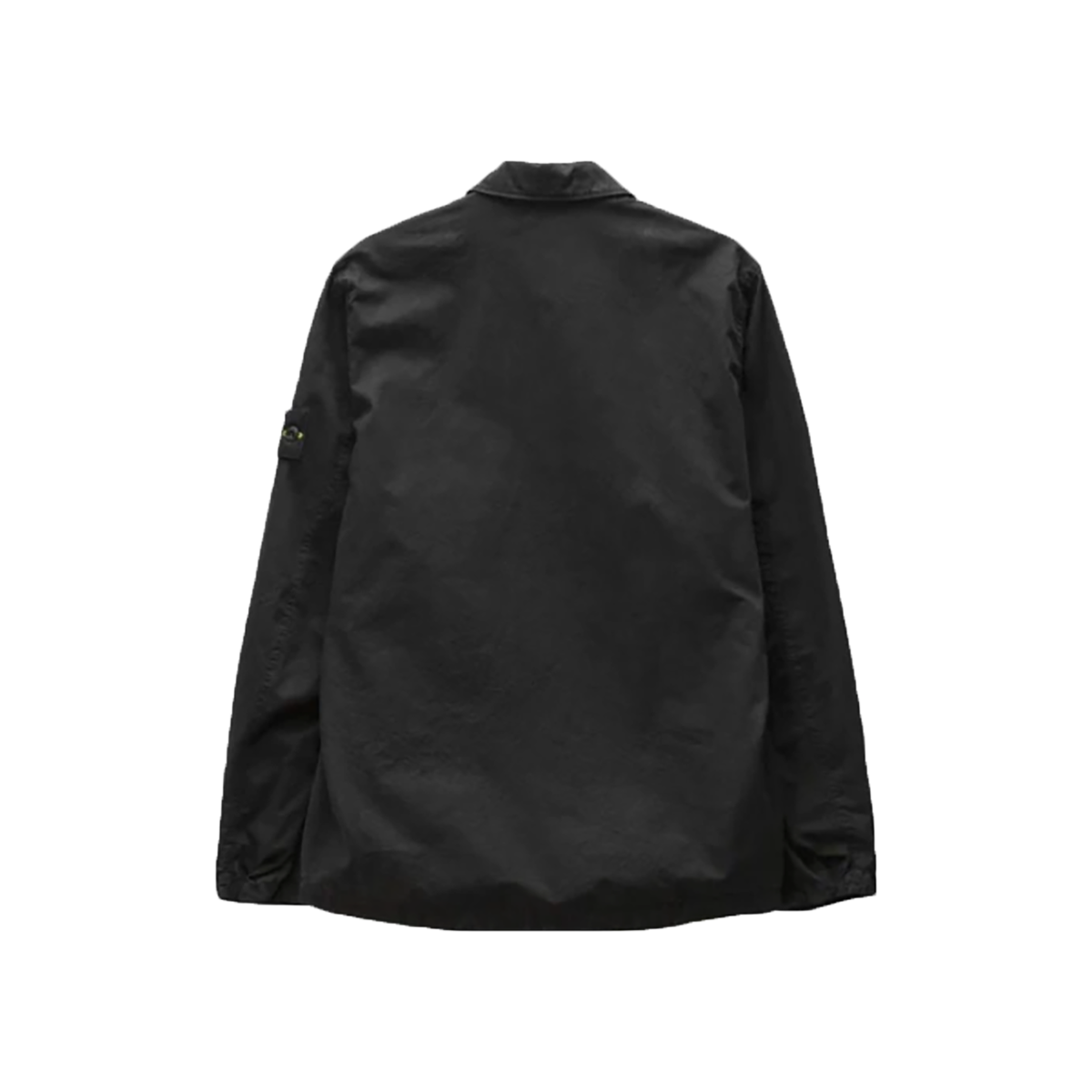 STONE ISLAND BRUSHED CCOTTON ZIP SHIRT JACKET IN BLACK