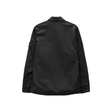 STONE ISLAND BRUSHED CCOTTON ZIP SHIRT JACKET IN BLACK