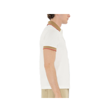 BURBERRY LOGO COLLAR COTTON POLO IN CHALK
