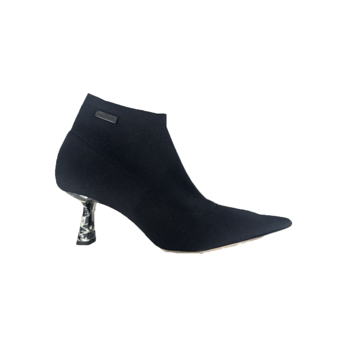 PRELOVED JIMMY CHOO SOCK-BOOT HEELS IN BLACK