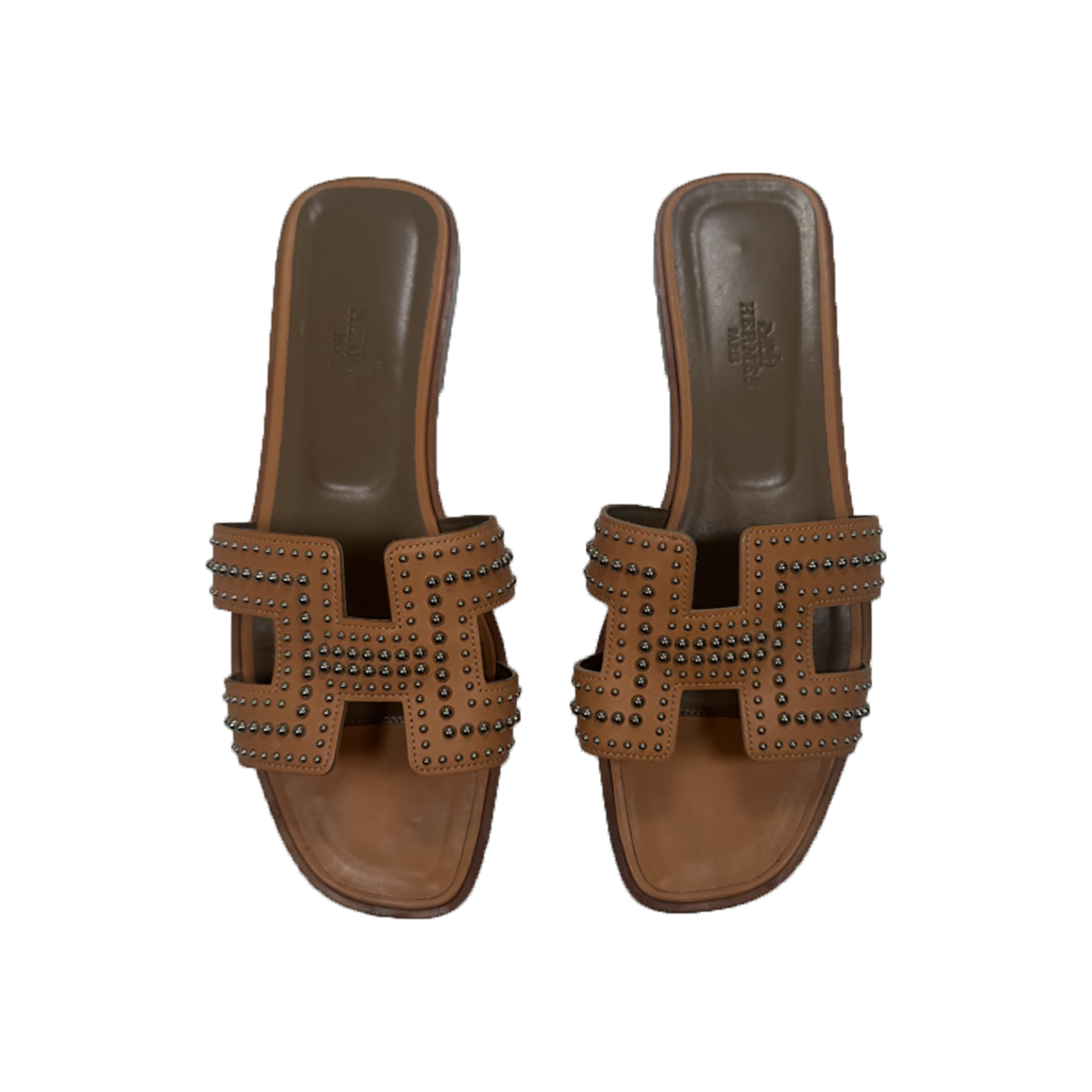 HERMES ORAN SANDAL STUD IN GOLD