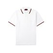 GUCCI LOGO EMBROIDERED COTTON POLO IN WHITE