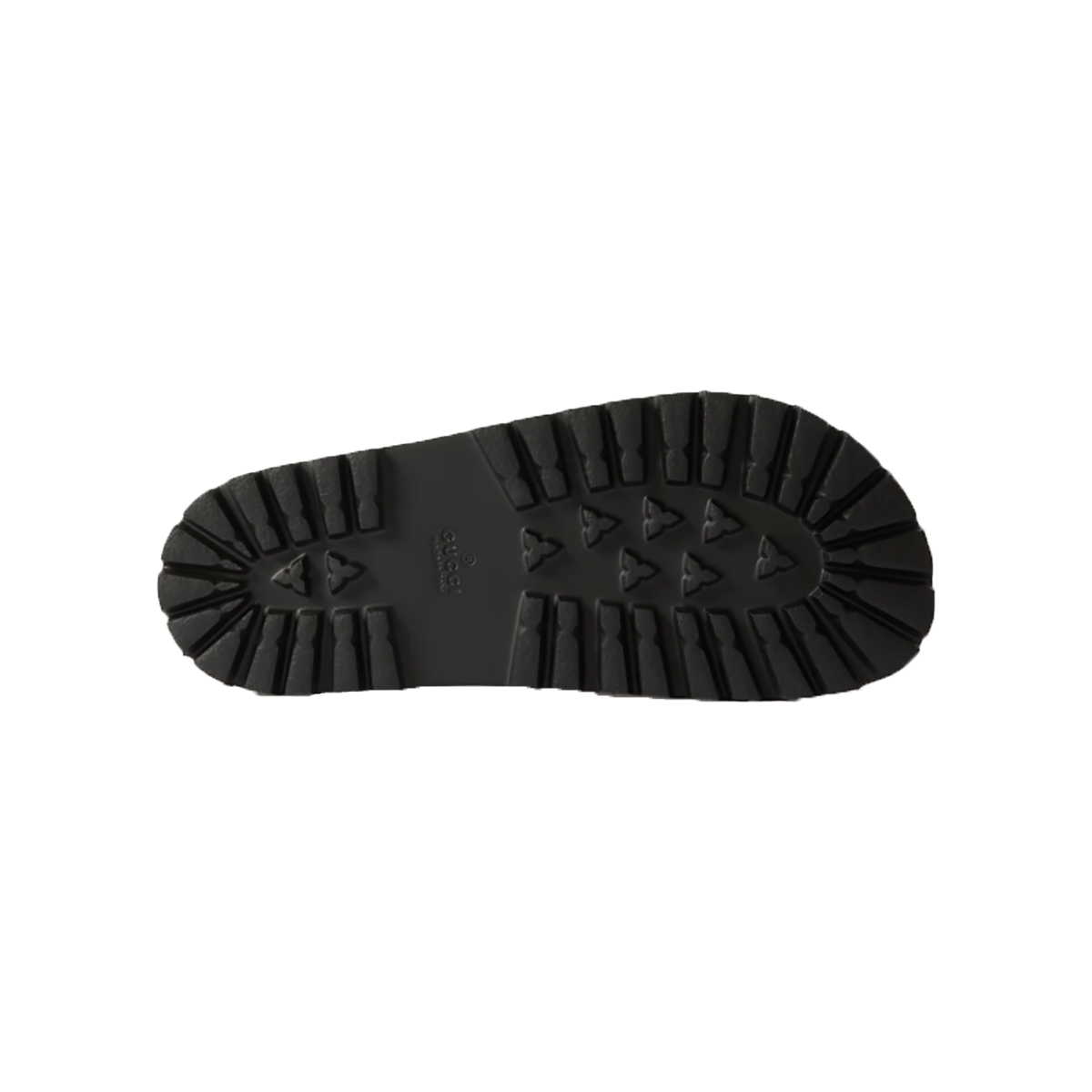 GUCCI STRIPED RUBBER SLIDDERS IN BLACK