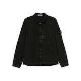 STONE ISLAND OLD EFFECT BRUSHED OVERSHIRT IN BLACK