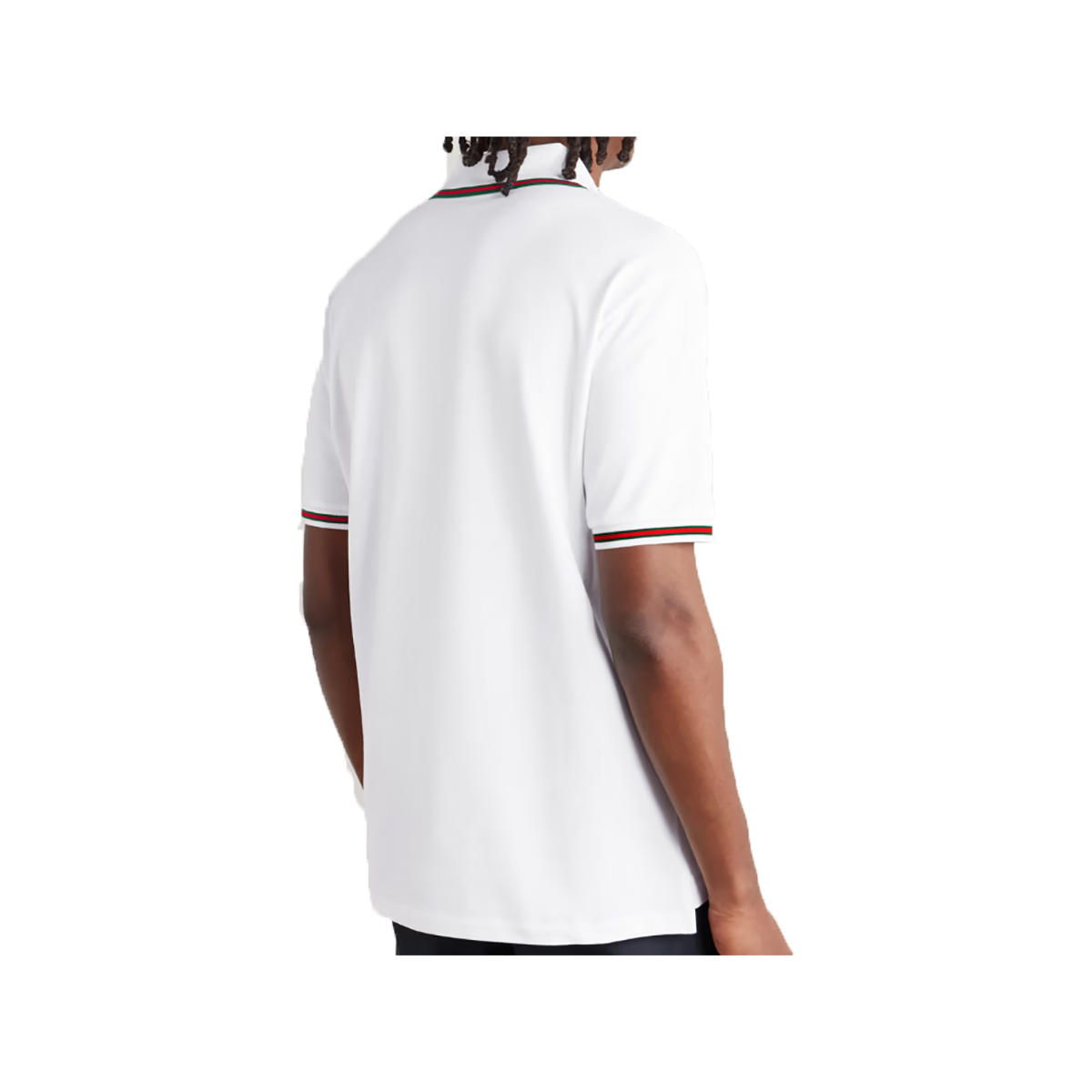 GUCCI LOGO EMBROIDERED COTTON POLO IN WHITE