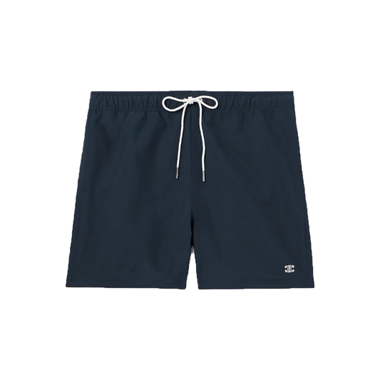 CELINE HOMME STRAIGHT-LEG LOGO SWIM SHORTS IN BLUE
