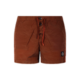 STONE ISLAND NYLON METAL LOGO PATCH SWIM SHORTS IN ORANGE