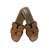 HERMES ORAN SANDAL STUD IN GOLD