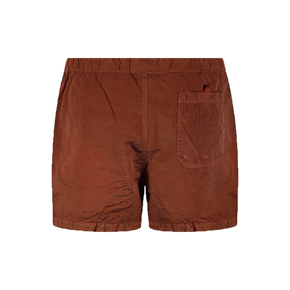 STONE ISLAND NYLON METAL LOGO PATCH SWIM SHORTS IN ORANGE