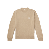 LOEWE ANAGRAM LOGO-EMBROIDERED WOOL SWEATER IN BEIGE