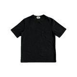 PRELOVED HERMES BLACK EMBROIDERED LOGO POCKET T-SHIRT IN BLACK