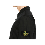 STONE ISLAND OLD EFFECT BRUSHED OVERSHIRT IN BLACK