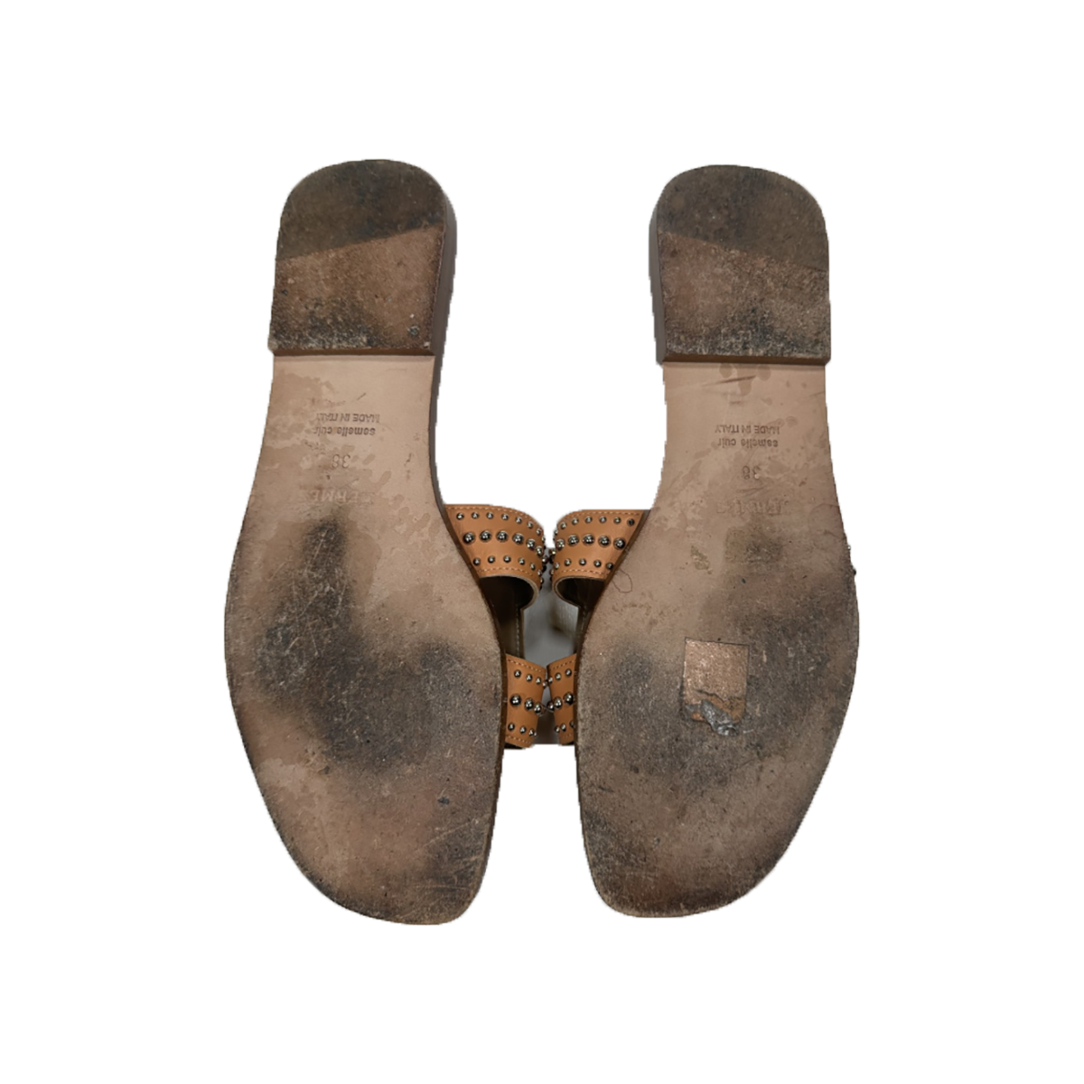 HERMES ORAN SANDAL STUD IN GOLD