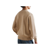 LOEWE ANAGRAM LOGO-EMBROIDERED WOOL SWEATER IN BEIGE