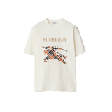 BURBERRY CROSS STITCH EKD COTTON T-SHIRT IN CHALK