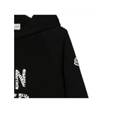 MONCLER JUNIOR ENFANT LOGO HOODIE IN BLACK