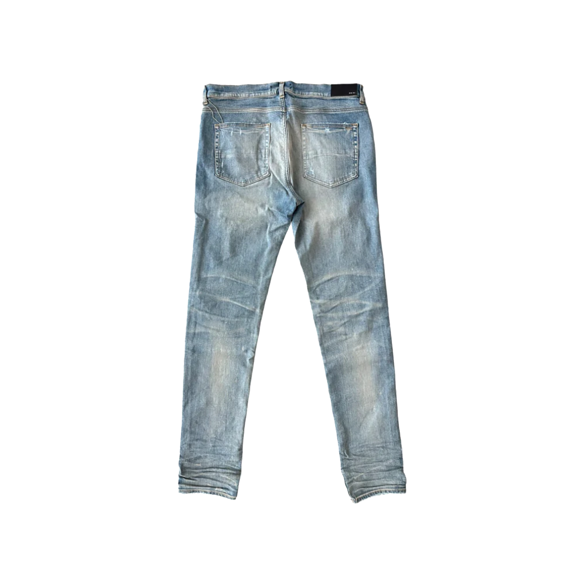 AMIRI CLAY INDIGO AND BROWN PATCH MX1 JEANS