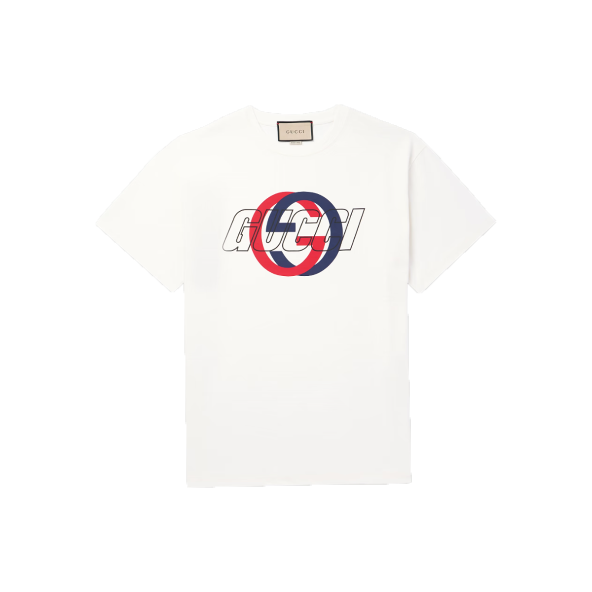 GUCCI LOGO-PRINT COTTON T-SHIRT IN WHTE