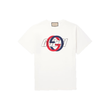 GUCCI LOGO-PRINT COTTON T-SHIRT IN WHTE