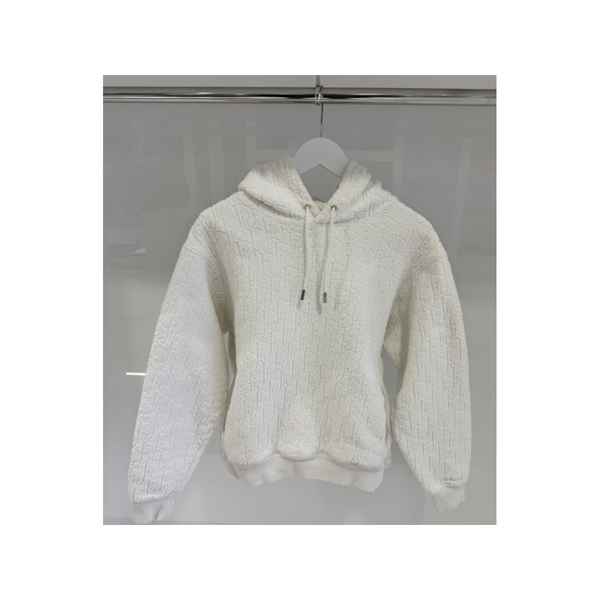 PRELOVED DIOR OBLIQUE RELAXED-FIT HOODIE IN OFF WHITE