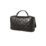 GUCCI GG MILANO PADDED DEBOSSED LEATHER SHOULDER BAG IN BLACK
